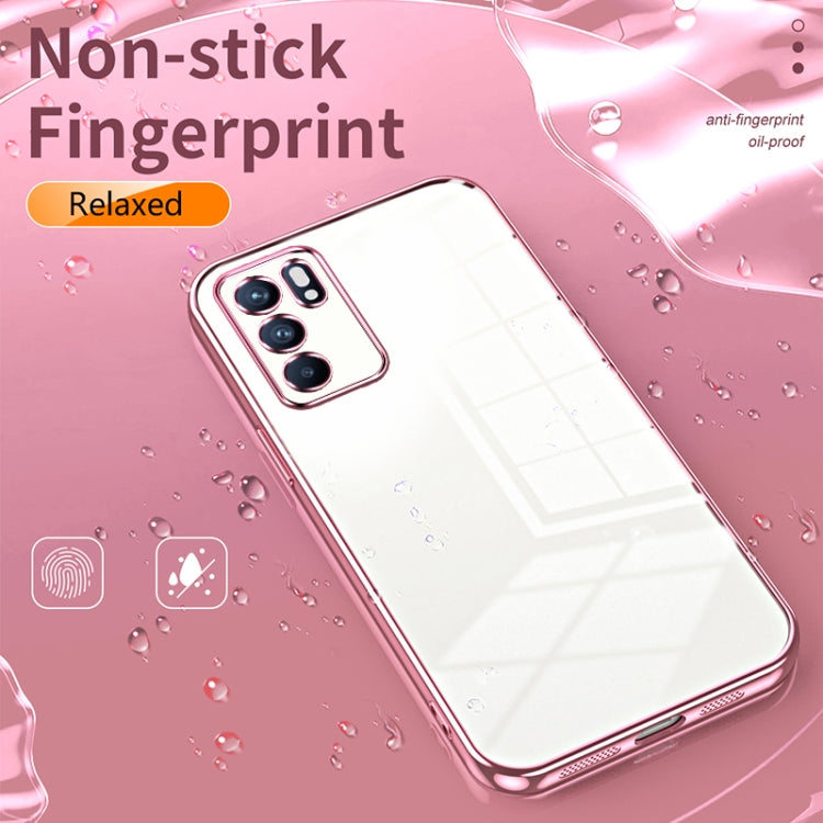 For OPPO Reno6 Indian / Malay Transparent Plating Fine Hole Phone Case(Purple) - OPPO Cases by buy2fix | Online Shopping UK | buy2fix