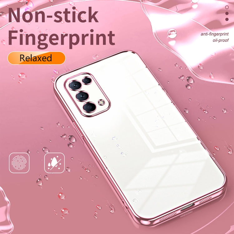 For OPPO Reno5 4G/5G / Reno5 K Transparent Plating Fine Hole Phone Case(Purple) - OPPO Cases by buy2fix | Online Shopping UK | buy2fix