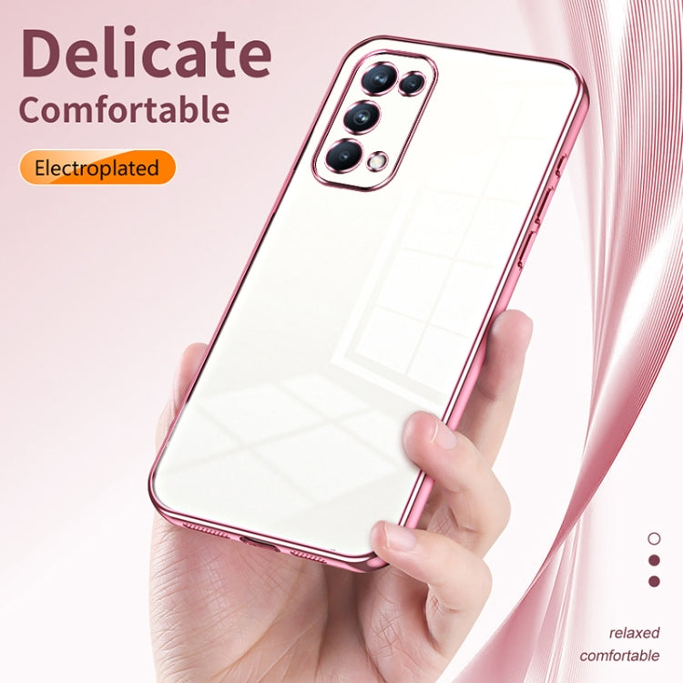 For OPPO Reno5 Pro Transparent Plating Fine Hole Phone Case(Black) - OPPO Cases by buy2fix | Online Shopping UK | buy2fix