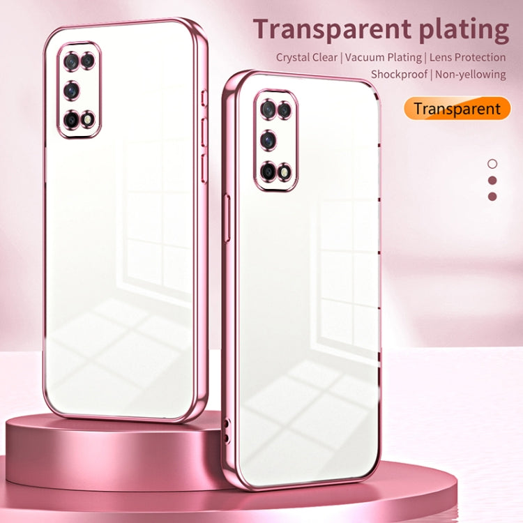 For OPPO K7x / Realme V5 5G Transparent Plating Fine Hole Phone Case(Purple) - OPPO Cases by buy2fix | Online Shopping UK | buy2fix