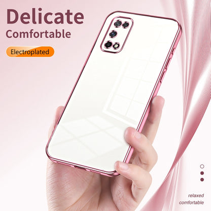 For OPPO K7x / Realme V5 5G Transparent Plating Fine Hole Phone Case(Silver) - OPPO Cases by buy2fix | Online Shopping UK | buy2fix