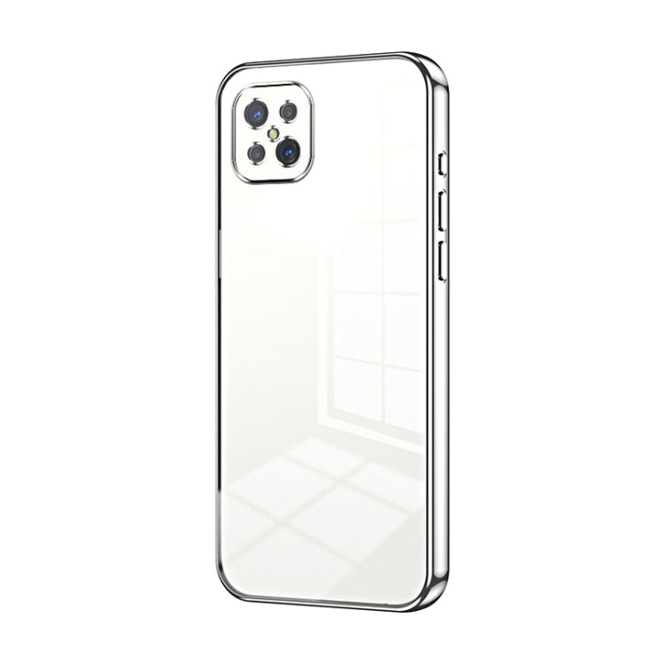 For OPPO A92s / Reno4 Z 5G Transparent Plating Fine Hole Phone Case(Silver) - OPPO Cases by buy2fix | Online Shopping UK | buy2fix
