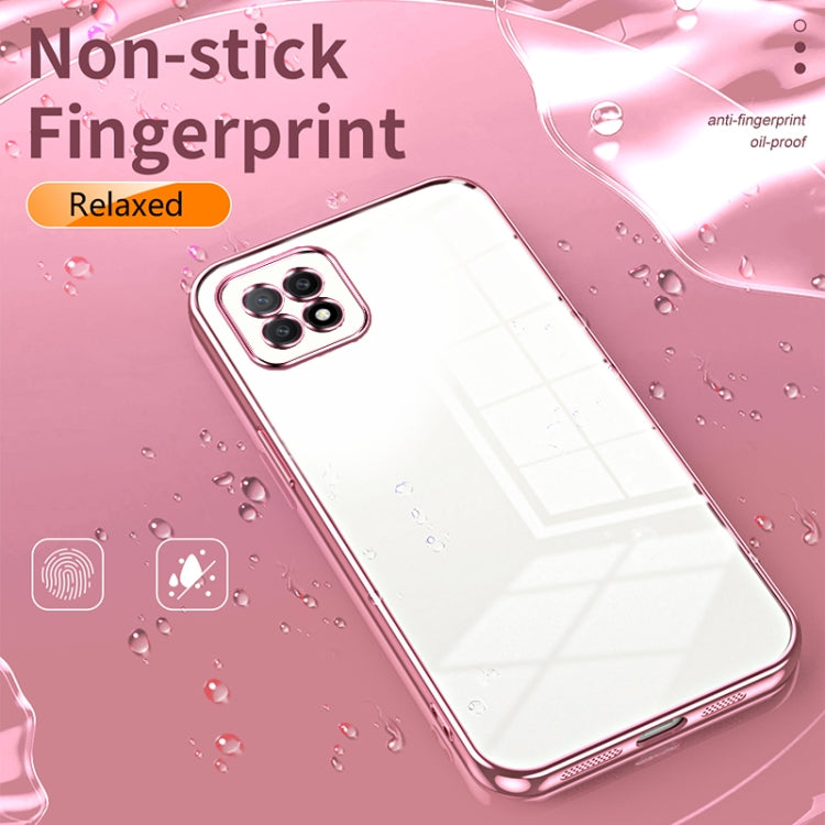 For OPPO A72 5G / A73 5G Transparent Plating Fine Hole Phone Case(Black) - OPPO Cases by buy2fix | Online Shopping UK | buy2fix