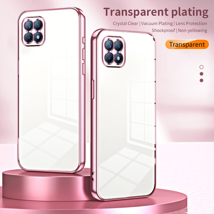 For OPPO Reno4 SE Transparent Plating Fine Hole Phone Case(Purple) - OPPO Cases by buy2fix | Online Shopping UK | buy2fix