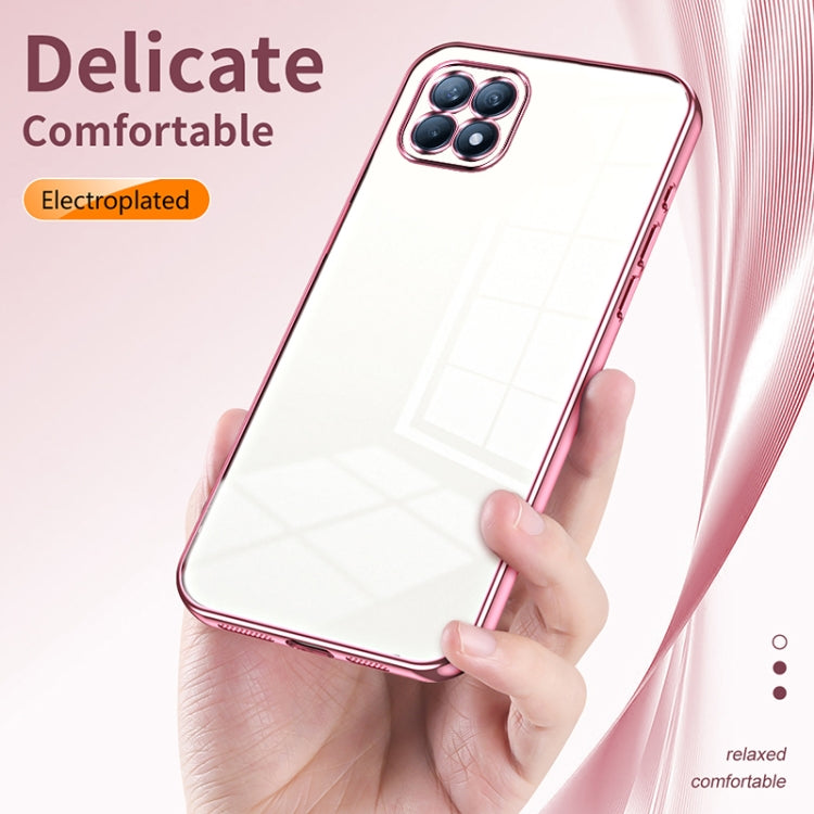 For OPPO Reno4 SE Transparent Plating Fine Hole Phone Case(Purple) - OPPO Cases by buy2fix | Online Shopping UK | buy2fix