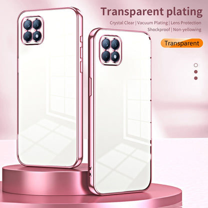 For OPPO Reno4 SE Transparent Plating Fine Hole Phone Case(Transparent) - OPPO Cases by buy2fix | Online Shopping UK | buy2fix