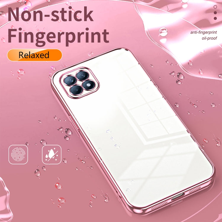 For OPPO Reno4 SE Transparent Plating Fine Hole Phone Case(Transparent) - OPPO Cases by buy2fix | Online Shopping UK | buy2fix