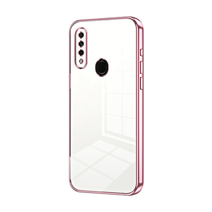For OPPO A8 / A31 2020 Transparent Plating Fine Hole Phone Case(Pink) - OPPO Cases by buy2fix | Online Shopping UK | buy2fix