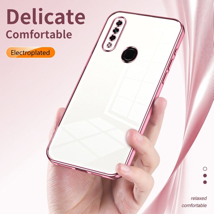 For OPPO A8 / A31 2020 Transparent Plating Fine Hole Phone Case(Pink) - OPPO Cases by buy2fix | Online Shopping UK | buy2fix