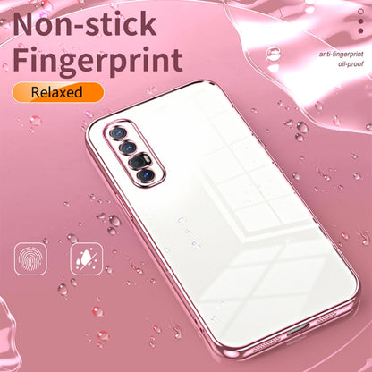 For OPPO Reno3 Pro Transparent Plating Fine Hole Phone Case(Pink) - OPPO Cases by buy2fix | Online Shopping UK | buy2fix