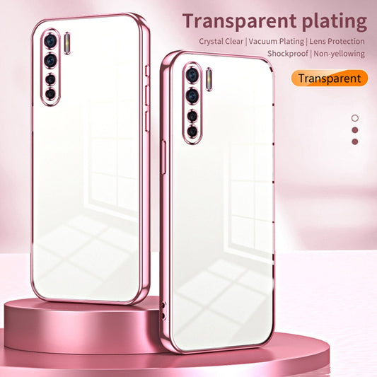 For OPPO A91 Transparent Plating Fine Hole Phone Case(Silver) by buy2fix