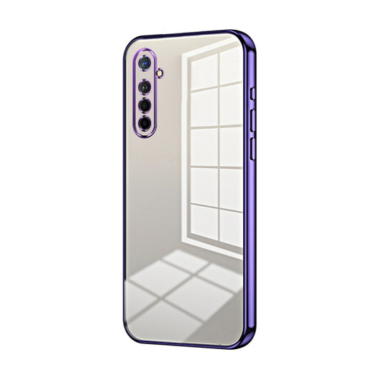 For OPPO K5 / Realme XT/XT 730G Transparent Plating Fine Hole Phone Case(Purple) - OPPO Cases by buy2fix | Online Shopping UK | buy2fix