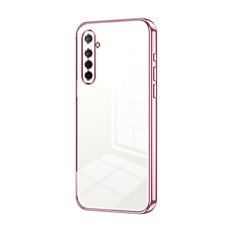 For OPPO K5 / Realme XT/XT 730G Transparent Plating Fine Hole Phone Case(Pink) - OPPO Cases by buy2fix | Online Shopping UK | buy2fix