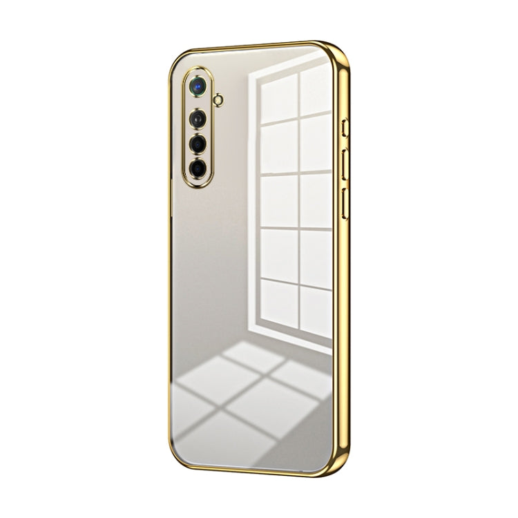 For OPPO K5 / Realme XT/XT 730G Transparent Plating Fine Hole Phone Case(Gold) - OPPO Cases by buy2fix | Online Shopping UK | buy2fix