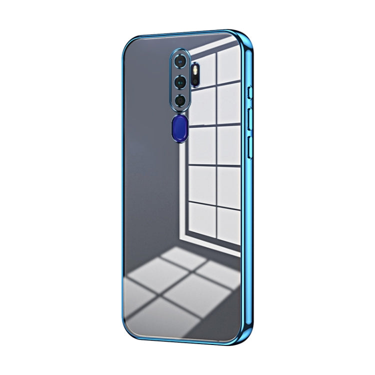 For OPPO A11x / A9 2020 Transparent Plating Fine Hole Phone Case(Blue) - OPPO Cases by buy2fix | Online Shopping UK | buy2fix