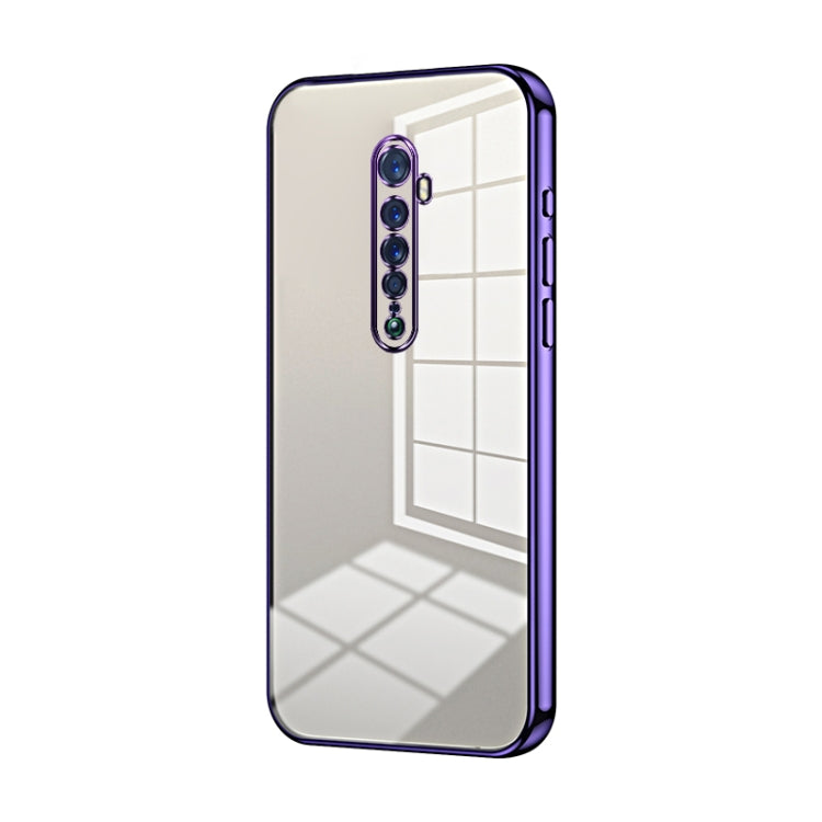 For OPPO Reno2 Transparent Plating Fine Hole Phone Case(Purple) - OPPO Cases by buy2fix | Online Shopping UK | buy2fix