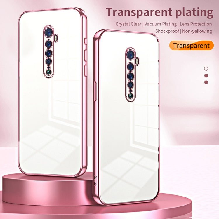 For OPPO Reno2 Transparent Plating Fine Hole Phone Case(Purple) - OPPO Cases by buy2fix | Online Shopping UK | buy2fix