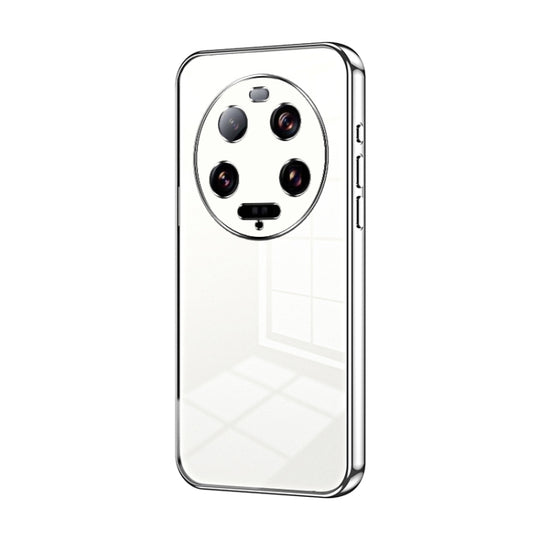 For Xiaomi 13 Ultra Transparent Plating Fine Hole Phone Case(Silver)