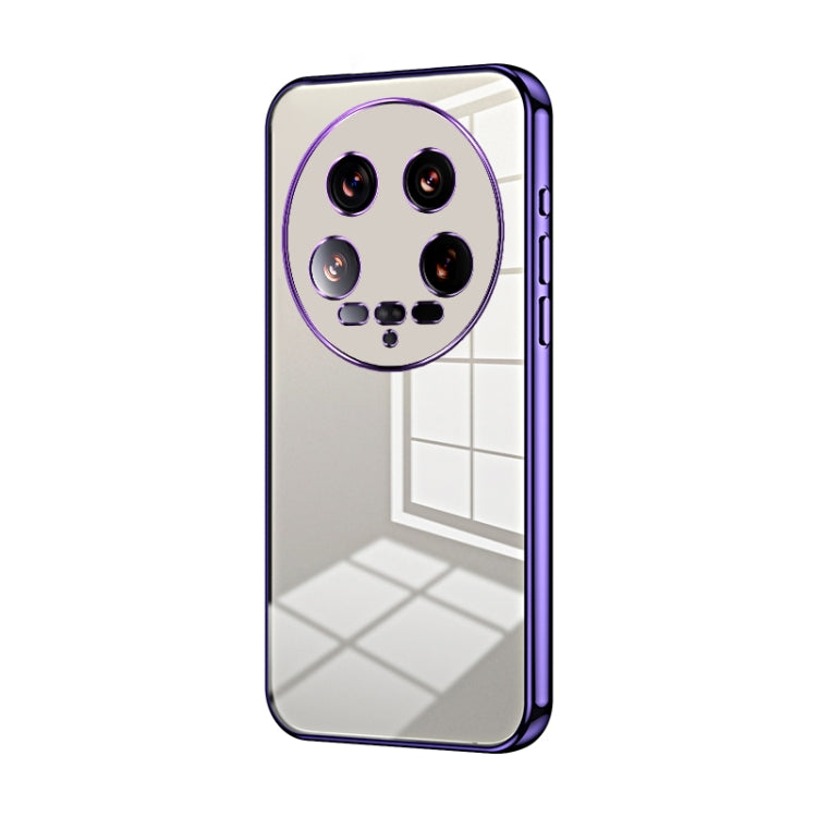 For Xiaomi 14 Ultra Transparent Plating Fine Hole Phone Case(Purple) - 14 Ultra Cases by buy2fix | Online Shopping UK | buy2fix