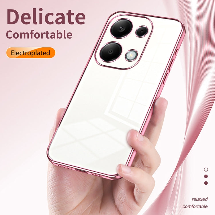 For Xiaomi Redmi Note 13 Pro 4G Transparent Plating Fine Hole Phone Case(Purple) - Note 13 Pro Cases by buy2fix | Online Shopping UK | buy2fix