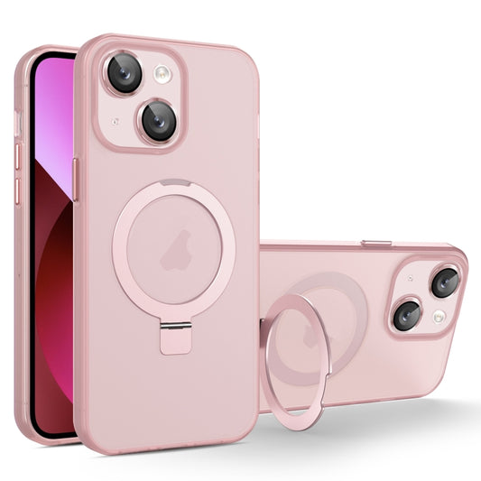 For iPhone 13 MagSafe Holder PC Hybrid TPU Phone Case(Pink) - iPhone 13 Cases by buy2fix | Online Shopping UK | buy2fix