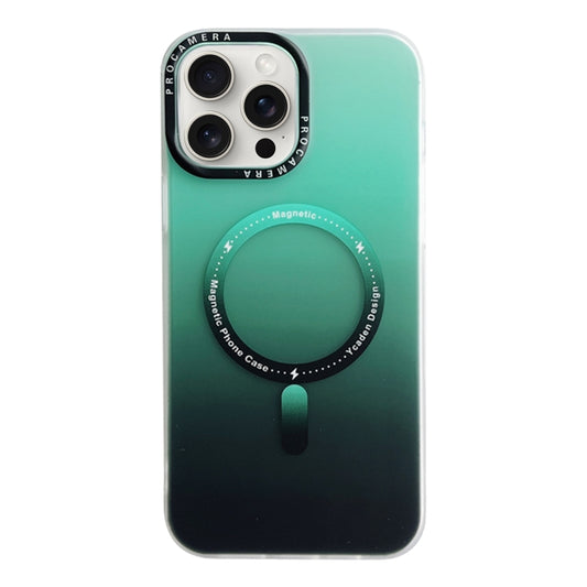 For iPhone 13 Pro Gradient IMD PC Hybrid TPU MagSafe Phone Case(Green) by buy2fix
