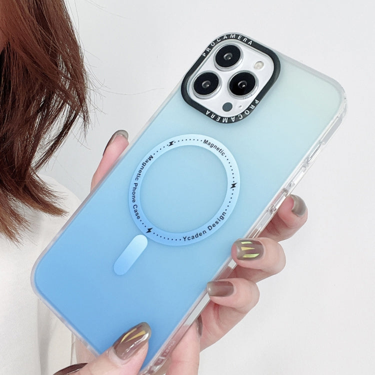 For iPhone 13 Gradient IMD PC Hybrid TPU MagSafe Phone Case(Blue) by buy2fix