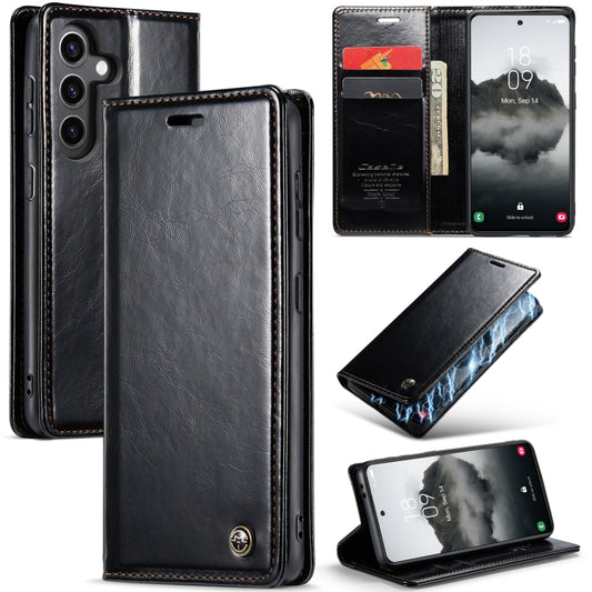 For Samsung Galaxy S24+ 5G CaseMe 003 Crazy Horse Texture Flip Leather Phone Case(Black) - Galaxy S24+ 5G Cases by CaseMe | Online Shopping UK | buy2fix