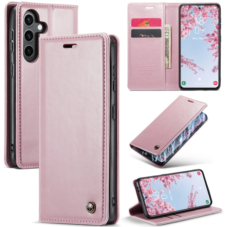 For Samsung Galaxy S24+ 5G CaseMe 003 Crazy Horse Texture Flip Leather Phone Case(Pink) - Galaxy S24+ 5G Cases by CaseMe | Online Shopping UK | buy2fix