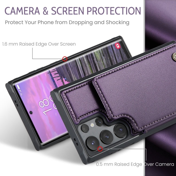 For Samsung Galaxy S24 Ultra 5G CaseMe C22 PC+TPU Business Style RFID Anti-theft Leather Phone Case(Purple) - Galaxy S24 Ultra 5G Cases by CaseMe | Online Shopping UK | buy2fix