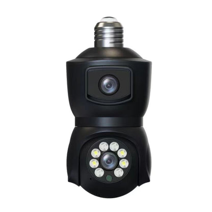 DP41 Bulb-type Dual-lens Motion Tracking Smart Camera Supports Voice Intercom(Black) by buy2fix