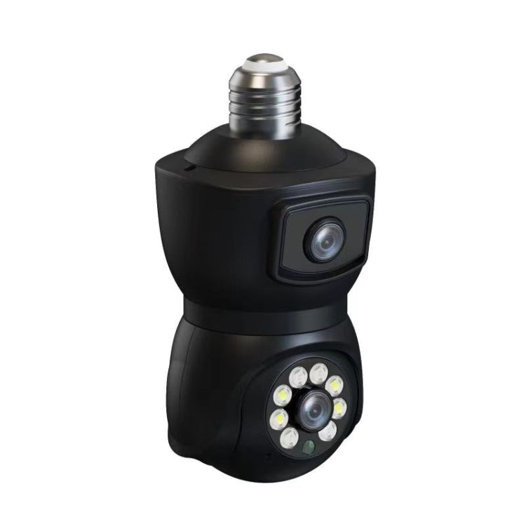 DP41 Bulb-type Dual-lens Motion Tracking Smart Camera Supports Voice Intercom(Black) by buy2fix