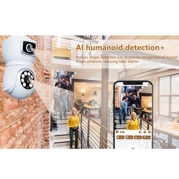 DP41 Bulb-type Dual-lens Motion Tracking Smart Camera Supports Voice Intercom(White) by buy2fix