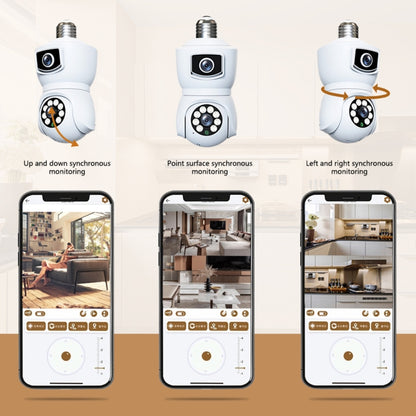 DP41 Bulb-type Dual-lens Motion Tracking Smart Camera Supports Voice Intercom(White) by buy2fix