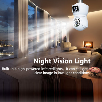 DP41 Bulb-type Dual-lens Motion Tracking Smart Camera Supports Voice Intercom(White) by buy2fix