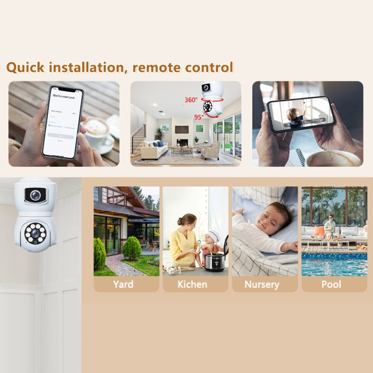 DP41 Bulb-type Dual-lens Motion Tracking Smart Camera Supports Voice Intercom(White) by buy2fix