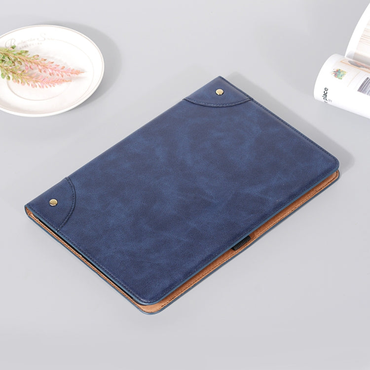 For Samsung Galaxy Tab S9 FE Retro Book Leather Tablet Case(Dark Blue) - Galaxy Tab S9 FE by buy2fix | Online Shopping UK | buy2fix