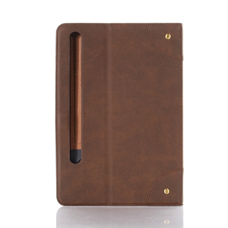 For Samsung Galaxy Tab S9 FE Retro Book Leather Tablet Case(Dark Brown) - Galaxy Tab S9 FE by buy2fix | Online Shopping UK | buy2fix