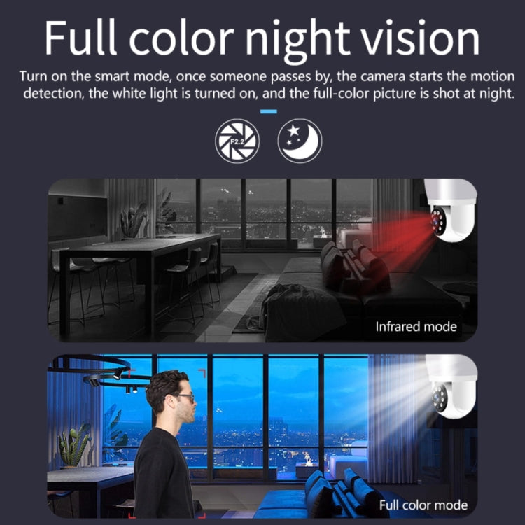DP43 Bulb-type Motion Tracking Night Vision Smart Camera Supports Voice Intercom(White) by buy2fix