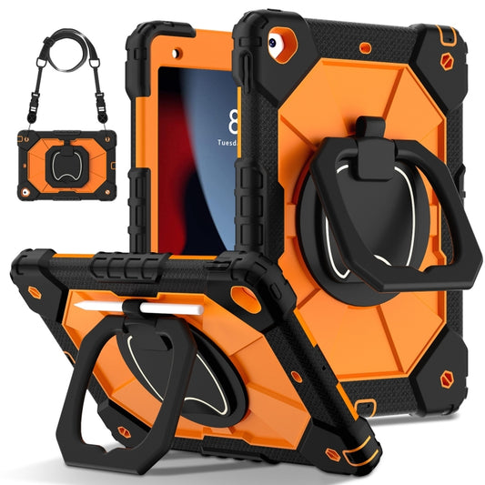 For iPad 10.2 2021 / 2020 / 2019 Contrast Color Robot Silicone Hybrid PC Tablet Case(Black Orange) - iPad 10.2 Cases by buy2fix | Online Shopping UK | buy2fix