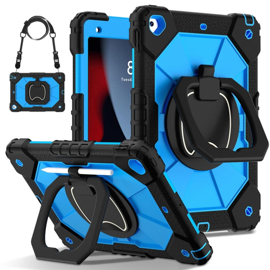For iPad 10.2 2021 / 2020 / 2019 Contrast Color Robot Silicone Hybrid PC Tablet Case(Black Blue) - iPad 10.2 Cases by buy2fix | Online Shopping UK | buy2fix