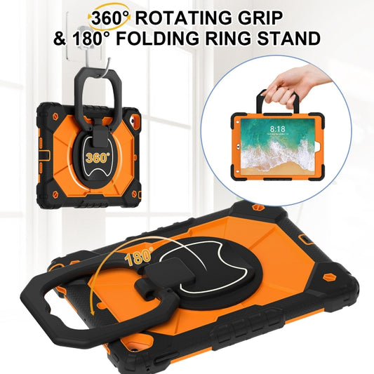 For iPad Air / Air 2 / 9.7 2018/2017 Contrast Color Robot Silicone Hybrid PC Tablet Case(Black Orange) - iPad 10.2 Cases by buy2fix | Online Shopping UK | buy2fix