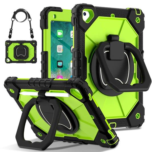For iPad Air / Air 2 / 9.7 2018/2017 Contrast Color Robot Silicone Hybrid PC Tablet Case(Black Yellow Green) - iPad 10.2 Cases by buy2fix | Online Shopping UK | buy2fix
