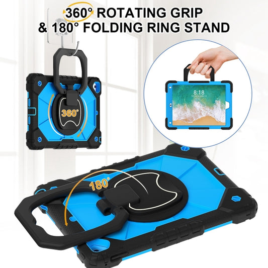 For iPad Air / Air 2 / 9.7 2018/2017 Contrast Color Robot Silicone Hybrid PC Tablet Case(Black Blue) - iPad 10.2 Cases by buy2fix | Online Shopping UK | buy2fix