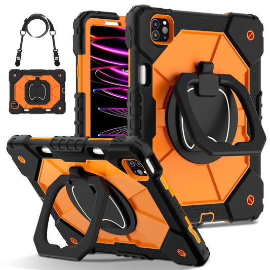 For iPad Pro 11 2022 / Air 10.9 2022 Contrast Color Robot Silicone Hybrid PC Tablet Case(Black Orange) - iPad Pro 11 (2022/2021) Cases by buy2fix | Online Shopping UK | buy2fix