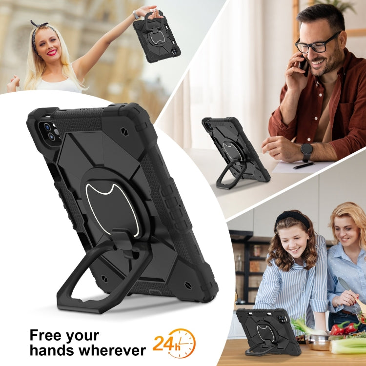 For iPad Pro 11 2022 / Air 10.9 2022 Contrast Color Robot Silicone Hybrid PC Tablet Case(Black) - iPad Pro 11 (2022/2021) Cases by buy2fix | Online Shopping UK | buy2fix