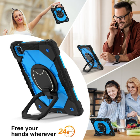 For iPad Pro 11 2022 / Air 10.9 2022 Contrast Color Robot Silicone Hybrid PC Tablet Case(Black Blue) - iPad Pro 11 (2022/2021) Cases by buy2fix | Online Shopping UK | buy2fix