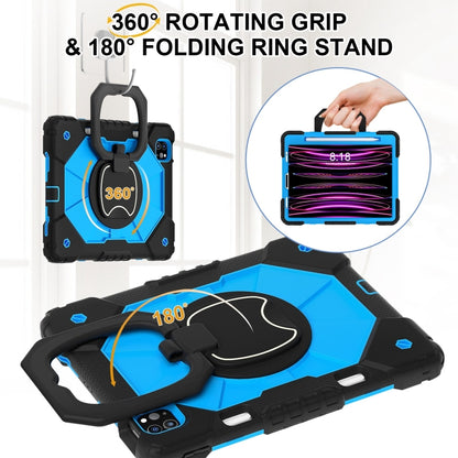 For iPad Pro 11 2022 / Air 10.9 2022 Contrast Color Robot Silicone Hybrid PC Tablet Case(Black Blue) - iPad Pro 11 (2022/2021) Cases by buy2fix | Online Shopping UK | buy2fix