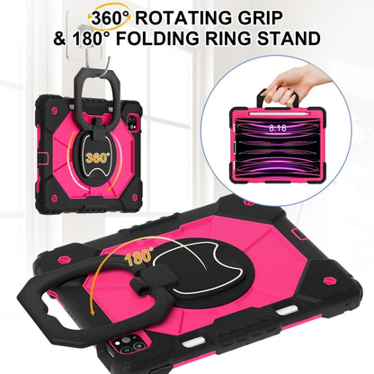 For iPad Pro 11 2022 / Air 10.9 2022 Contrast Color Robot Silicone Hybrid PC Tablet Case(Black Rose Red) - iPad Pro 11 (2022/2021) Cases by buy2fix | Online Shopping UK | buy2fix