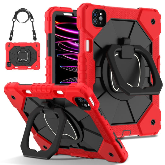 For iPad Pro 11 2022 / Air 10.9 2022 Contrast Color Robot Silicone Hybrid PC Tablet Case(Red Black) - iPad Pro 11 (2022/2021) Cases by buy2fix | Online Shopping UK | buy2fix